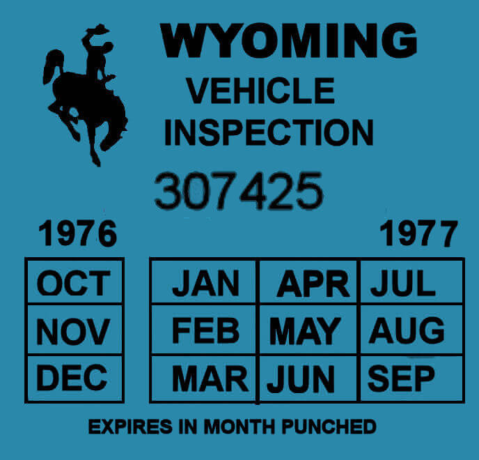 (image for) 1976-77 Wyoming inspection sticker
